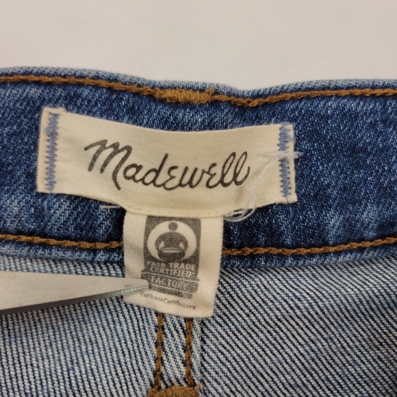 Madewell Sz 29 Slim Wide Leg Crop Jeans High Rise Fray High Rise - Picture 4 of 9